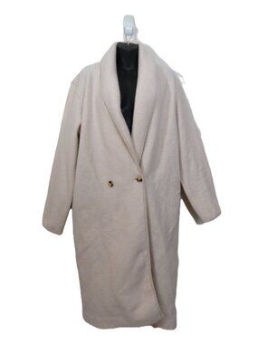 Wilfred size Small Charlize Jacket Boiled Wool Coat Shawl Collar Beige Long